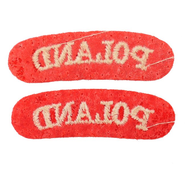 Set of British made 'Poland' Shoulder Titles — image 2
