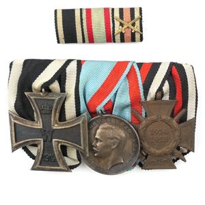 WW1 3-Piece Medal Bar 'Hessen' & Batton