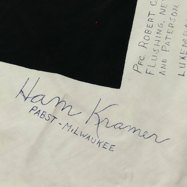 Captured US Vet Signed German Swastika Flag — image 3