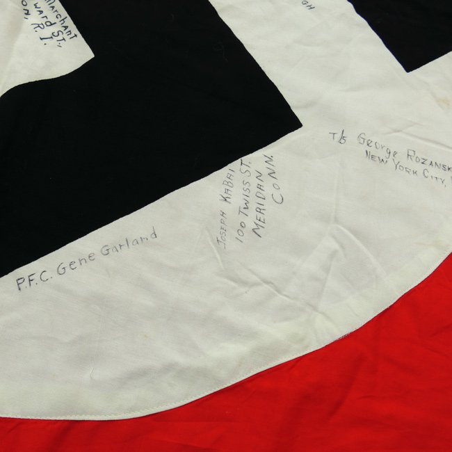 Captured US Vet Signed German Swastika Flag — image 8