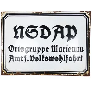 NSDAP Enamel Sign 'Ortsgruppe Marienau'