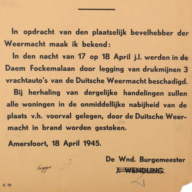 Dutch 'Bekendmaking Amersfoort' Poster — image 2