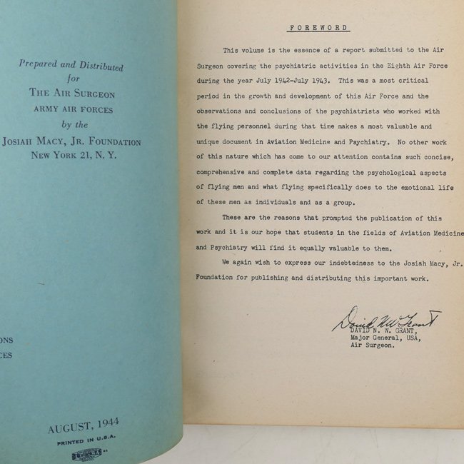 USAAF 'Psychiatric experiences of the eighth Air Force' Book — image 3