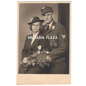 'Fallschirmjäger soldier with wife' Photograph