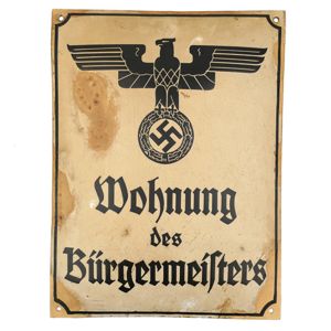 'Wohnung des Bürgermeisters' Enamel Sign