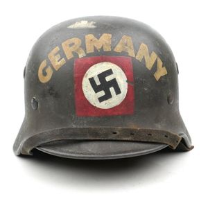 US captured 'vet art' German Helmet