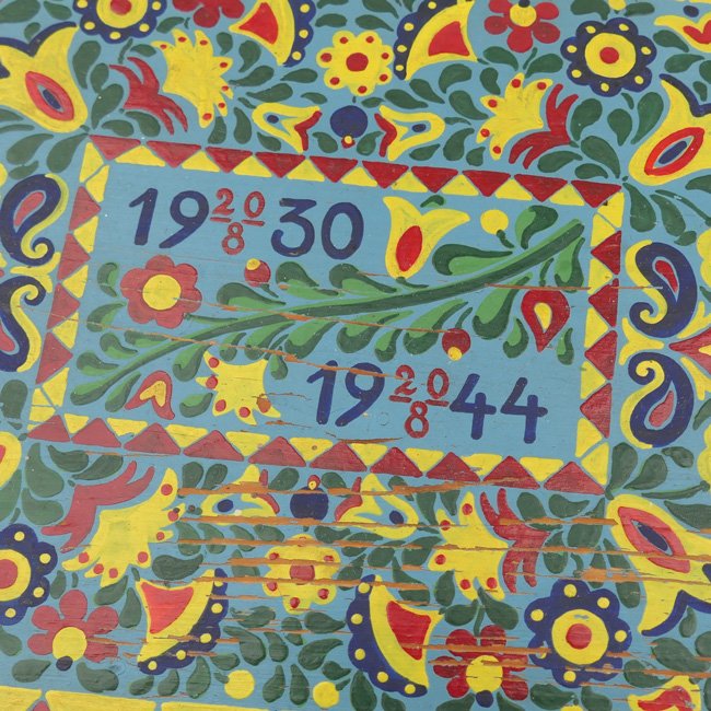 Folk Art Hand Painted Bavarian Wooden Box 1944 — image 2