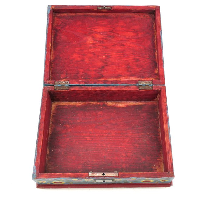 Folk Art Hand Painted Bavarian Wooden Box 1944 — image 3