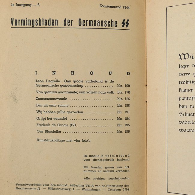 Dutch SS 'Vormingsbladen' Number 6 - 1944 — image 2