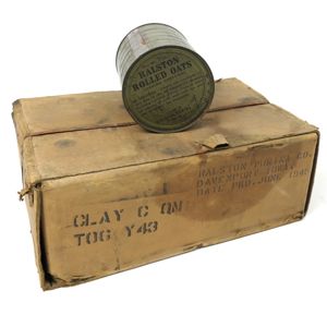 Full box of US Army Ralston Rolled Oats