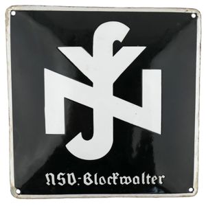 'NSV-Blockwalter' Enamel Sign