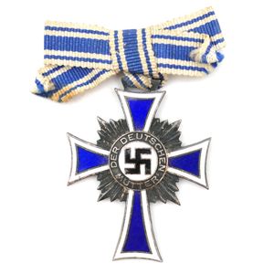 Mothers Cross in Silver with confectioned ribbon