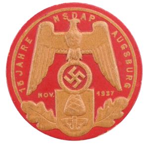 '15 Jahre NSDAP Augsburg' 1937 Tinnie