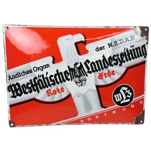 German 'Westfälische Landeszeitung' Newspaper Enamel Sign