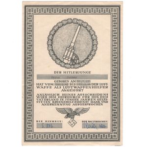 HJ Flak Helper Honorary Document