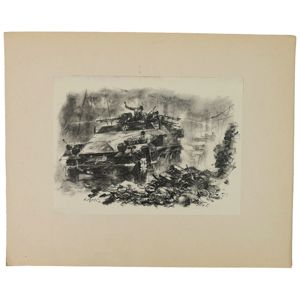 Period print of a drawing by 'Walter Gotschke'