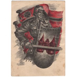Artistic Wehrmacht Postcard