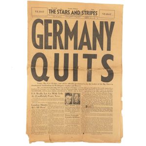 'The Stars and Stripes' 8 May 1945 'Germany Quits'