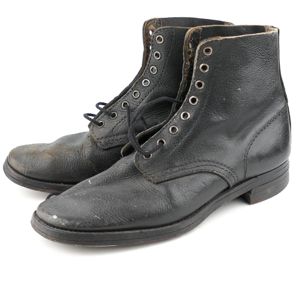 Dutch Army Black Leather Ankle Boots
