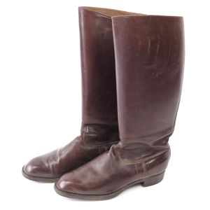 German Political Brown Leather Boots