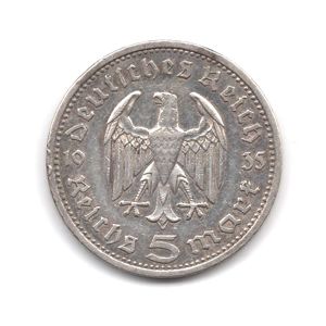 German 5 Reichsmark Coin 1935