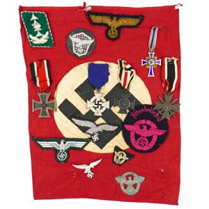 US Veteran's Swastika Flag with Souvernirs