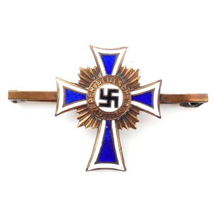 Miniature Mothers Cross in Bronze on Clasp