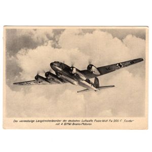 'Focke-Wulf Fw 200-C 'Condor' Airplane' Postcard