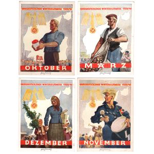 Set of 4 WHW Paper Door Plaques 1939-1940