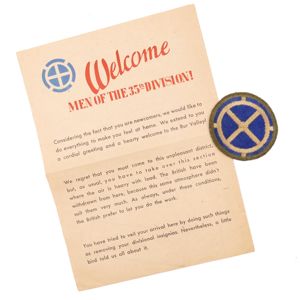 WW2 US 35th Infantry Division Patch & German Pamphlet