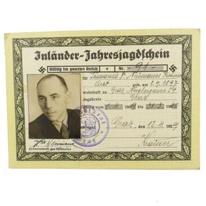 German Hunting License 1939