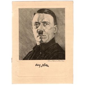 Adolf Hitler Portrait Etching