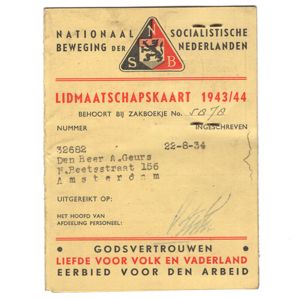 NSB Membership Card 1943/44