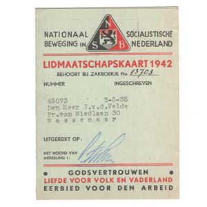 NSB Membership Card 1942