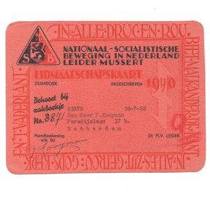 NSB Membership Card 1940