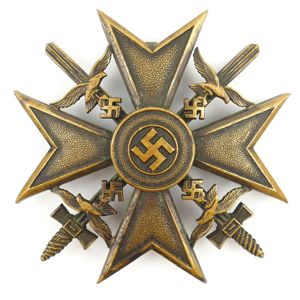 Spanish Cross in Bronze with Swords 'L/16'