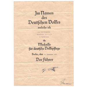 Social Welfare Medal Award Document