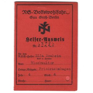 NSV Helfer-Ausweis