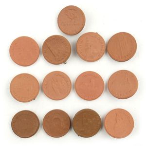 Small lot of Dutch 'Winterhulp' Terracotta Tinnies