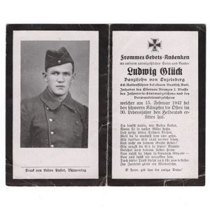 Waffen-SS Death Notice