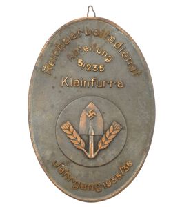 RAD 'Abteilung 5/235 - Kleinfurra' Plaque