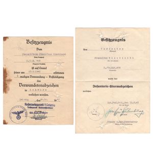 WH (Heer) Award-Documents