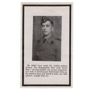 Waffen-SS Panzer Death Notice