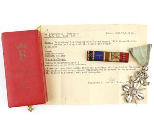 Cased Bulgarian Royal Military Merit Order 6th class with crown