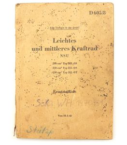 WH NSU 'Ersatzteilliste D605/8' 1943