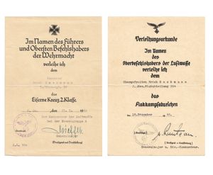 Luftwaffe Award-Documents