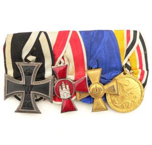 WW1 4-piece medal-bar
