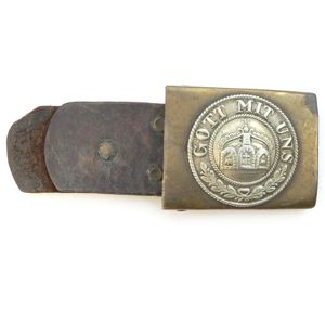 WW1 Navy Belt Buckle on leather tab