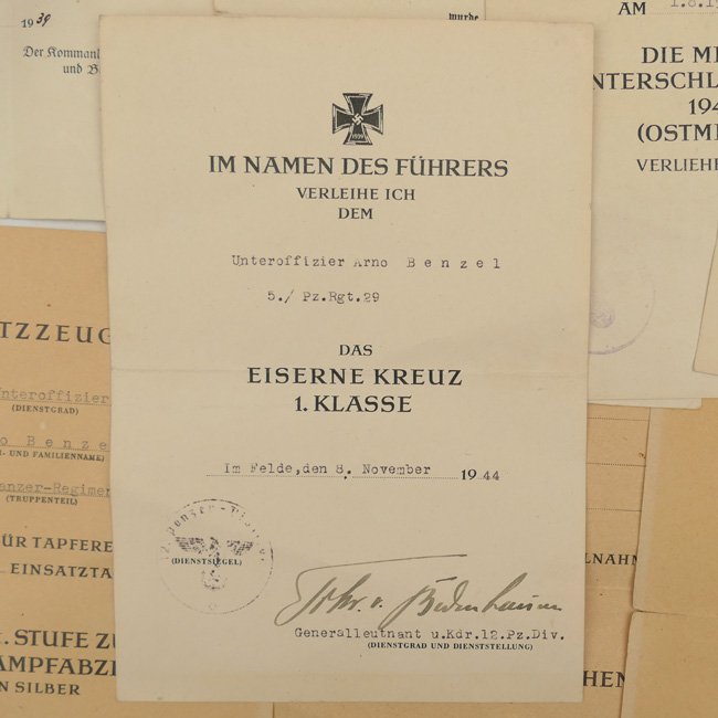 Impressive WH (Heer) 'Kurland' Award Document Grouping for 50 Panzer Assaults — image 11