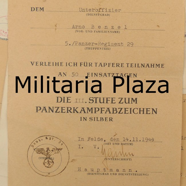 Impressive WH (Heer) 'Kurland' Award Document Grouping for 50 Panzer Assaults — image 14